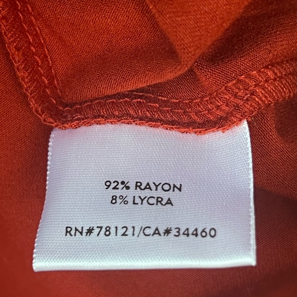 Eileen Fisher Top XL Light Weight Viscose Jersey Round Neck Tunic Red NWT Red - Picture 10 of 12